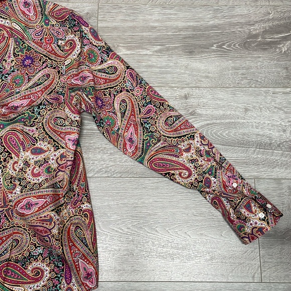 NWOT Chaps No Iron Paisley Long Sleeve Button Down Blouse XL - Picture 16 of 16